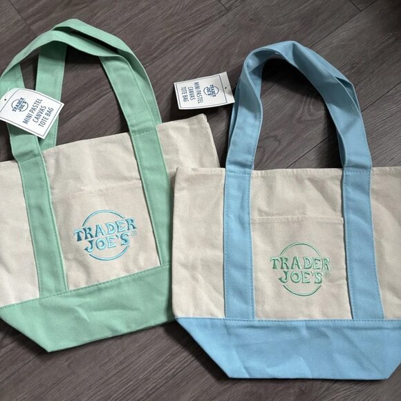 trader joe's pastel mini totes bundle - Picture 1 of 3